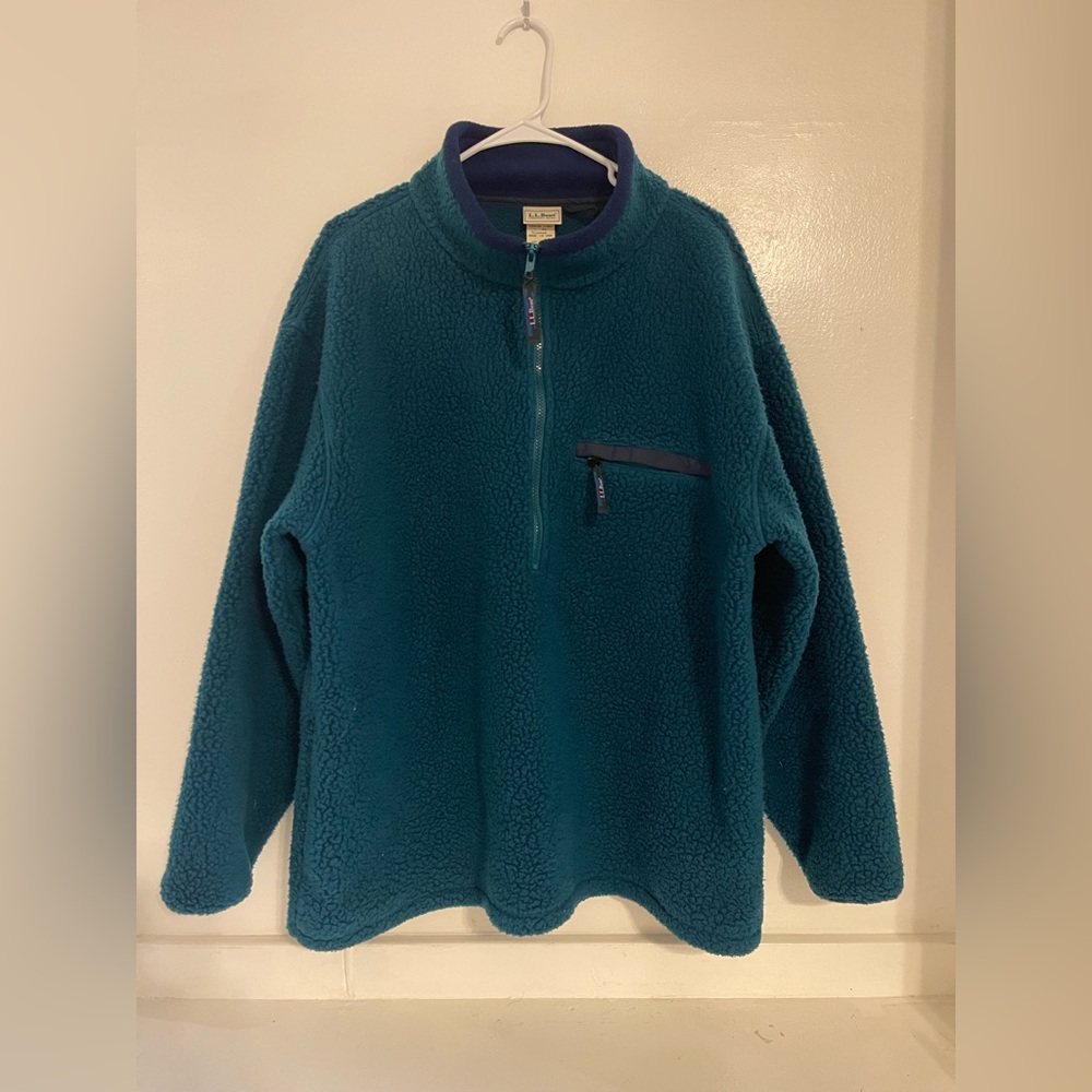 L.L. Bean Men's Deep Teal Zip-Up Sweater